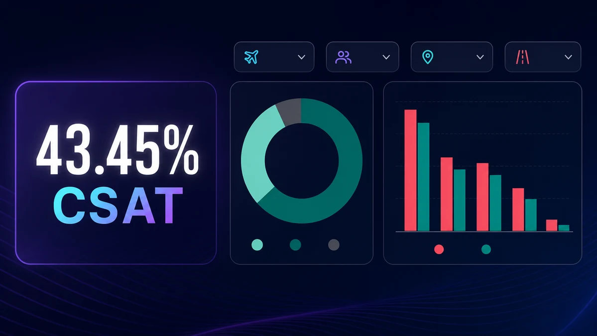 Power BI passenger satisfaction dashboard with KPI cards, charts, and slicers